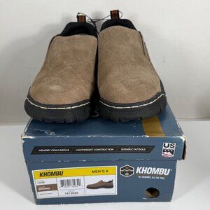 Khombu Liam Men's Taupe Suede Water Resistant Slip-On Shoes Size 8M NIB